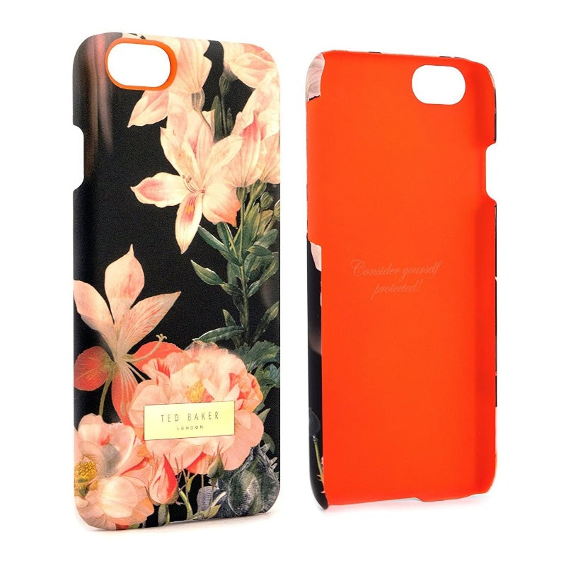 Ted Baker Salso Case for Apple iPhone 6 / 6s - Matte Black / Flowers / Orange