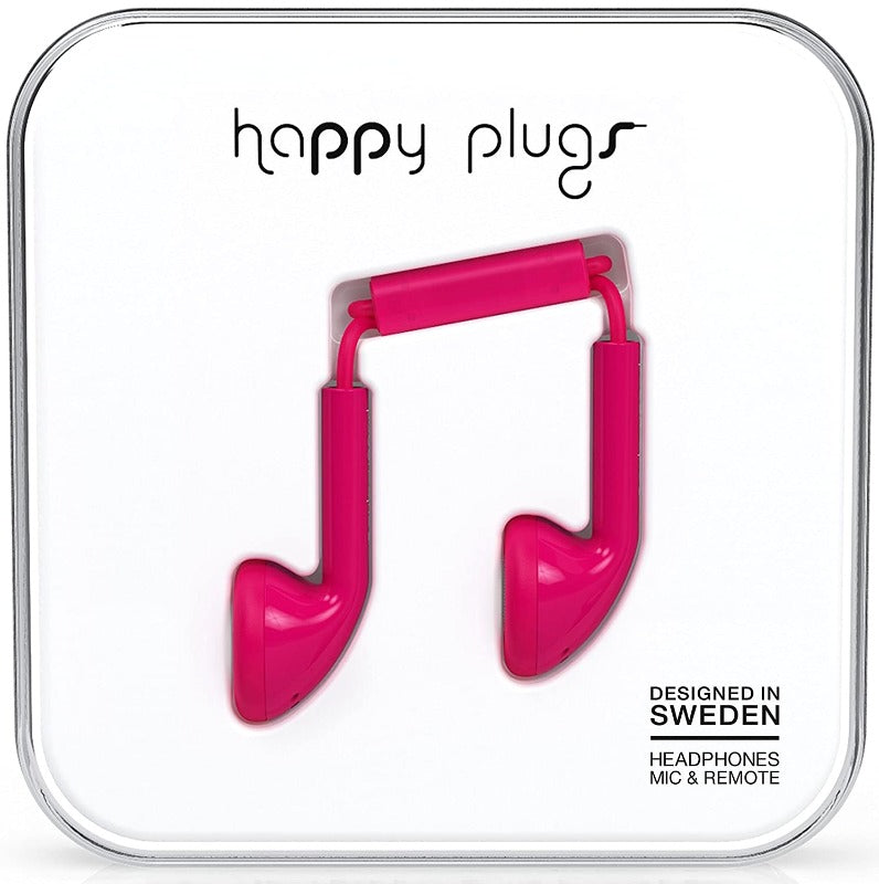 Happy Plugs Headphones Mic & Remote - Pink