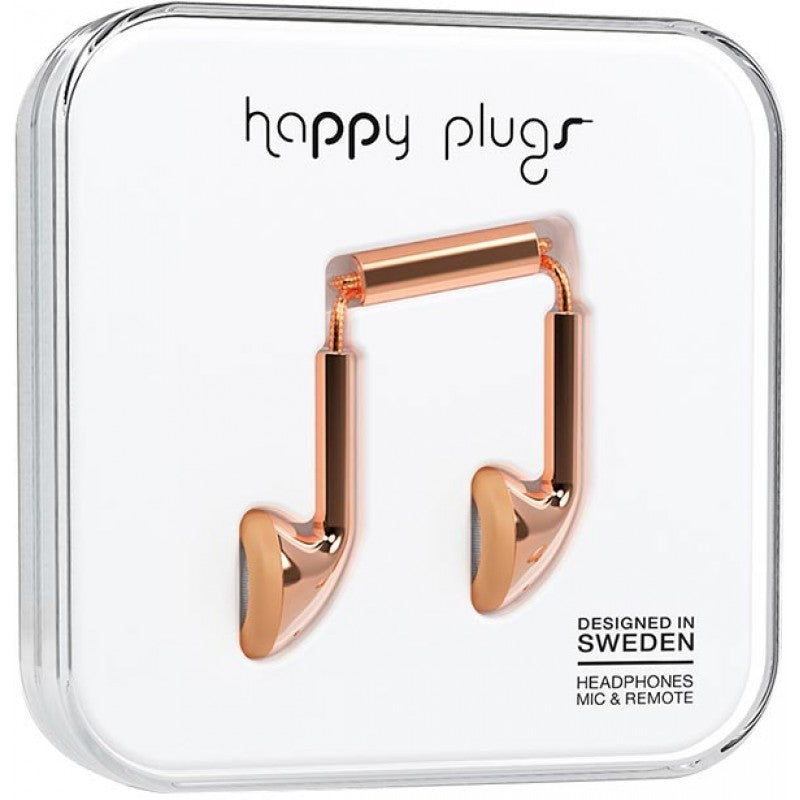 Happy Plugs Headphones Mic & Remote - Rose Gold