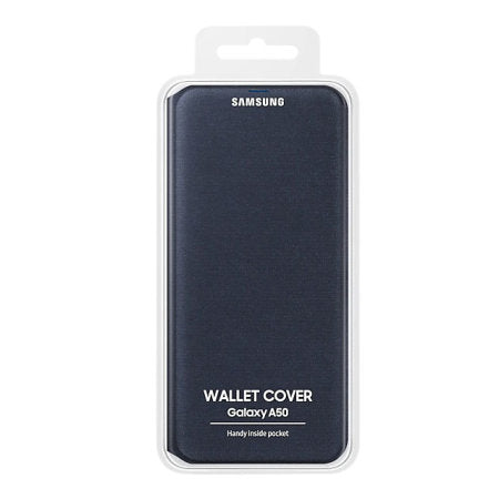 Official Genuine Samsung Galaxy A50 - Wallet Cover Case - Black