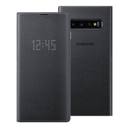 Official Genuine Samsung LED View Cover Flip Wallet Case for Samsung Galaxy S10 - Black