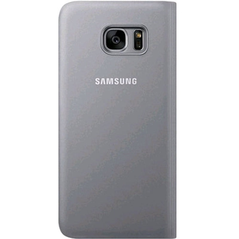 Samsung Galaxy LED View Flip Wallet Cover for Samsung Galaxy S7 - Silver