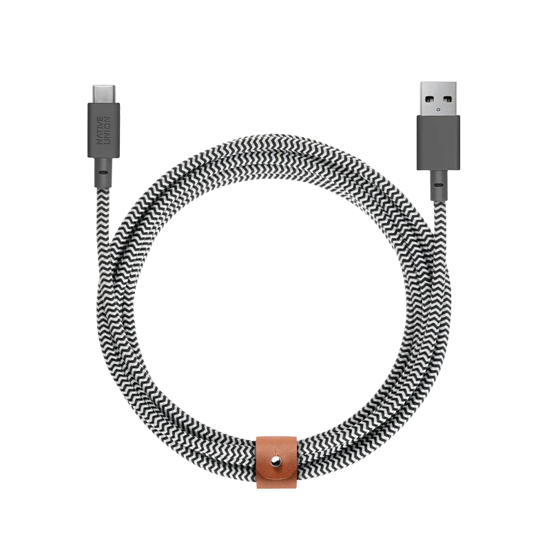 Native Union Belt Cable XL (USB-A to USB-C) - Zebra