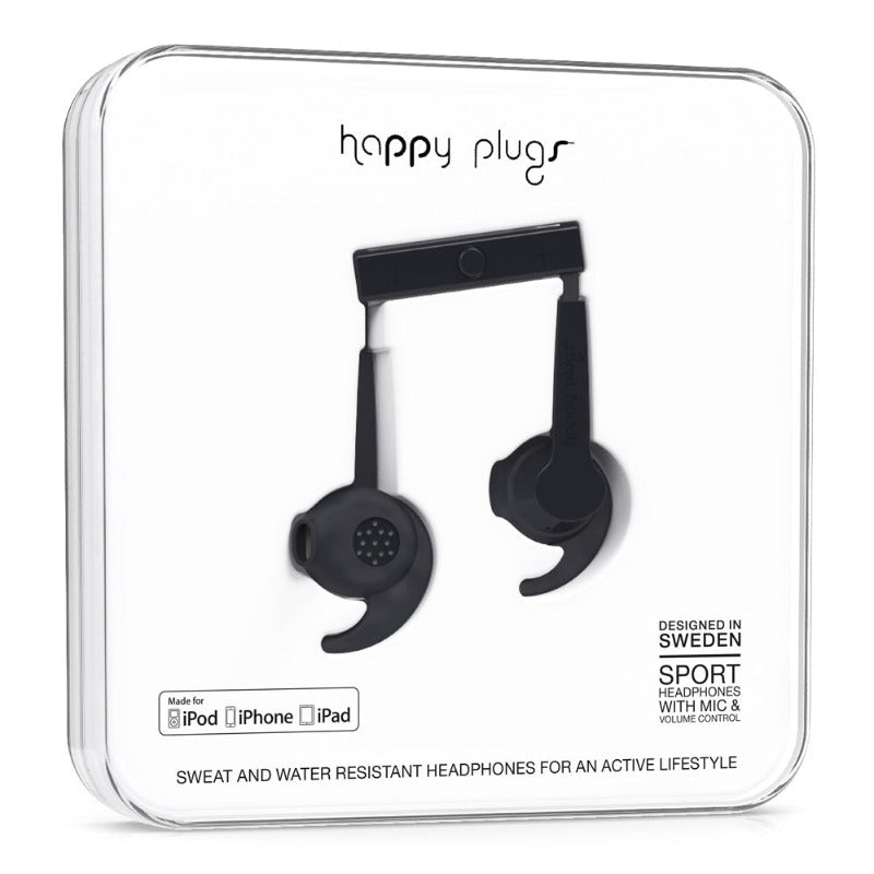 Happy Plugs Sports Headphones - Black
